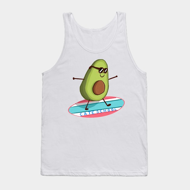 Cate School Carpinteria California Avocado Surfing Tank Top by avadoodle